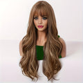 Elegant 26" Brown Wavy Wig