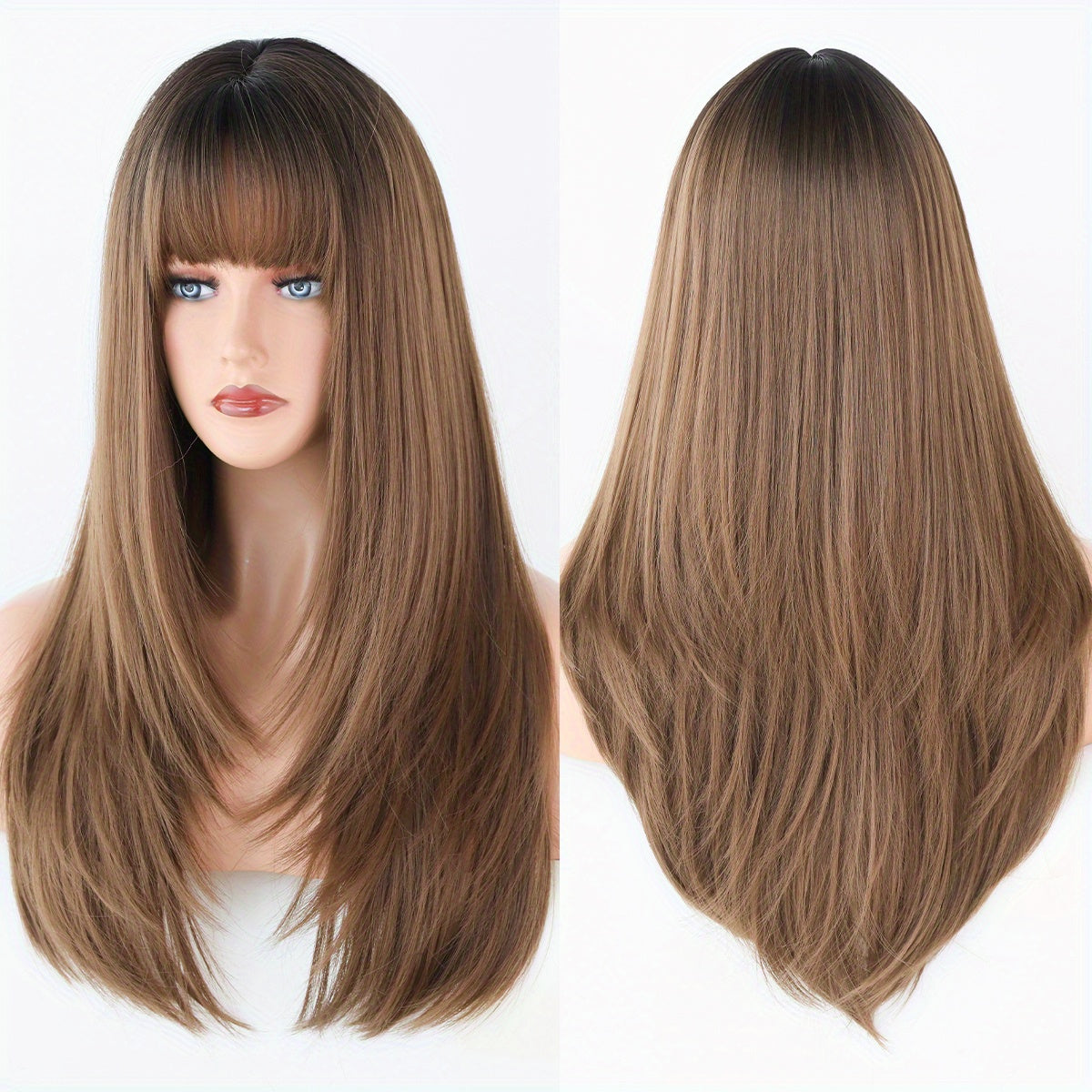 Elegant Brown Bangs Wig
