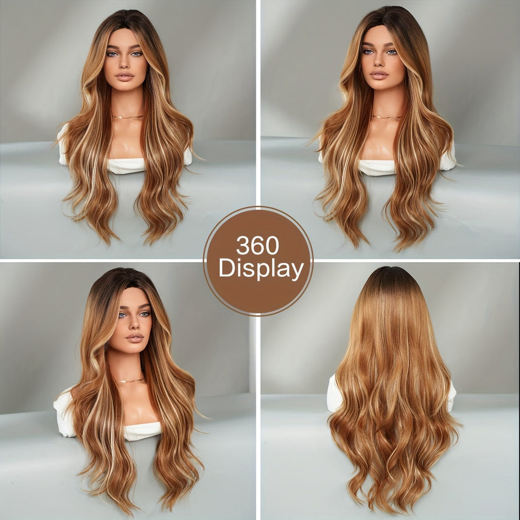 Elegant Ombre Brown Curly Wig-0
