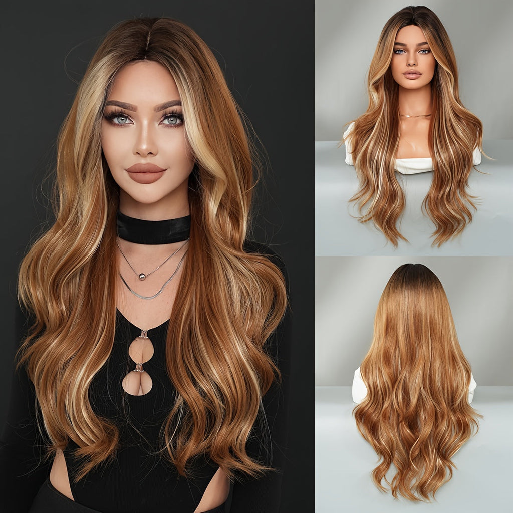 Elegant Ombre Brown Curly Wig-1