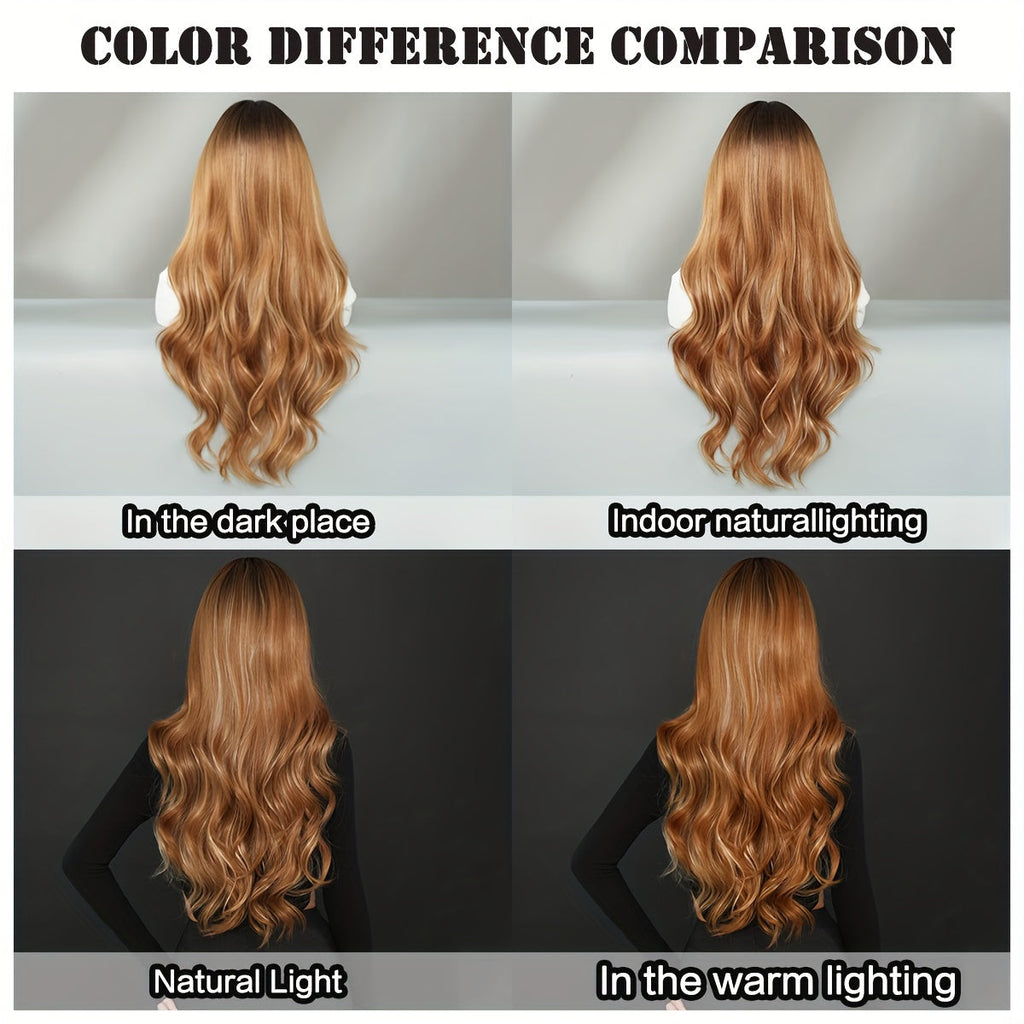 Elegant Ombre Brown Curly Wig-3