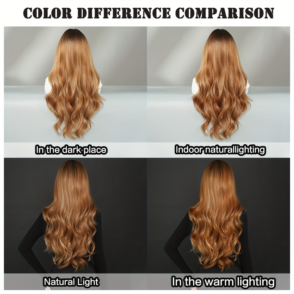 Elegant Ombre Brown Curly Wig-3