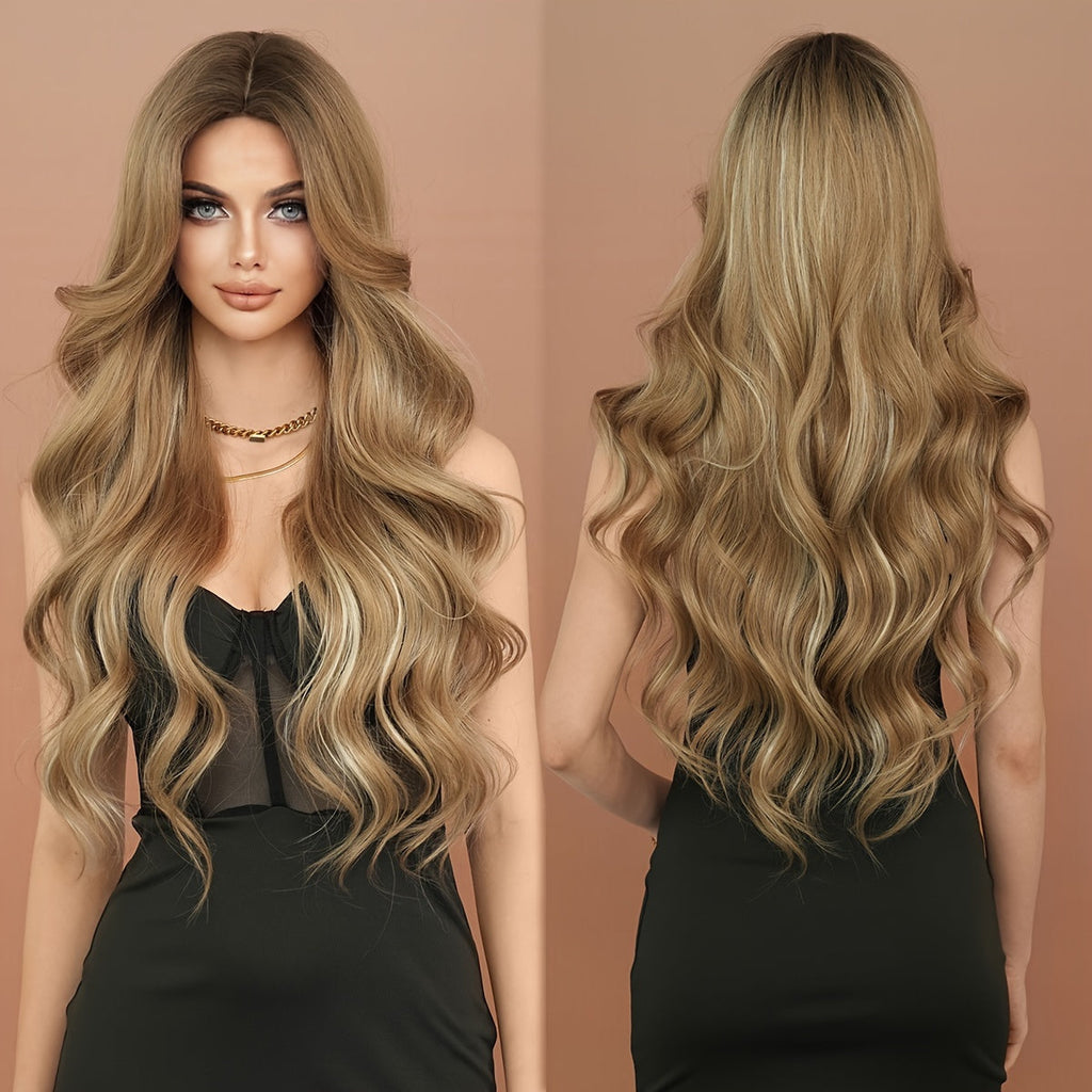 Elegant Ombre Brown Curly Wig-5